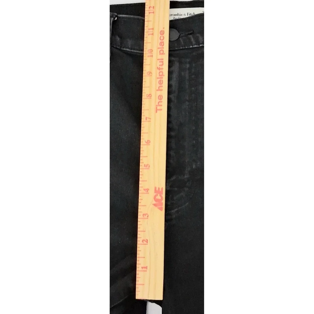 Abercrombie Fitch Jeans Women's 27 Black Flare High Rise Pockets Hippie Bohemian